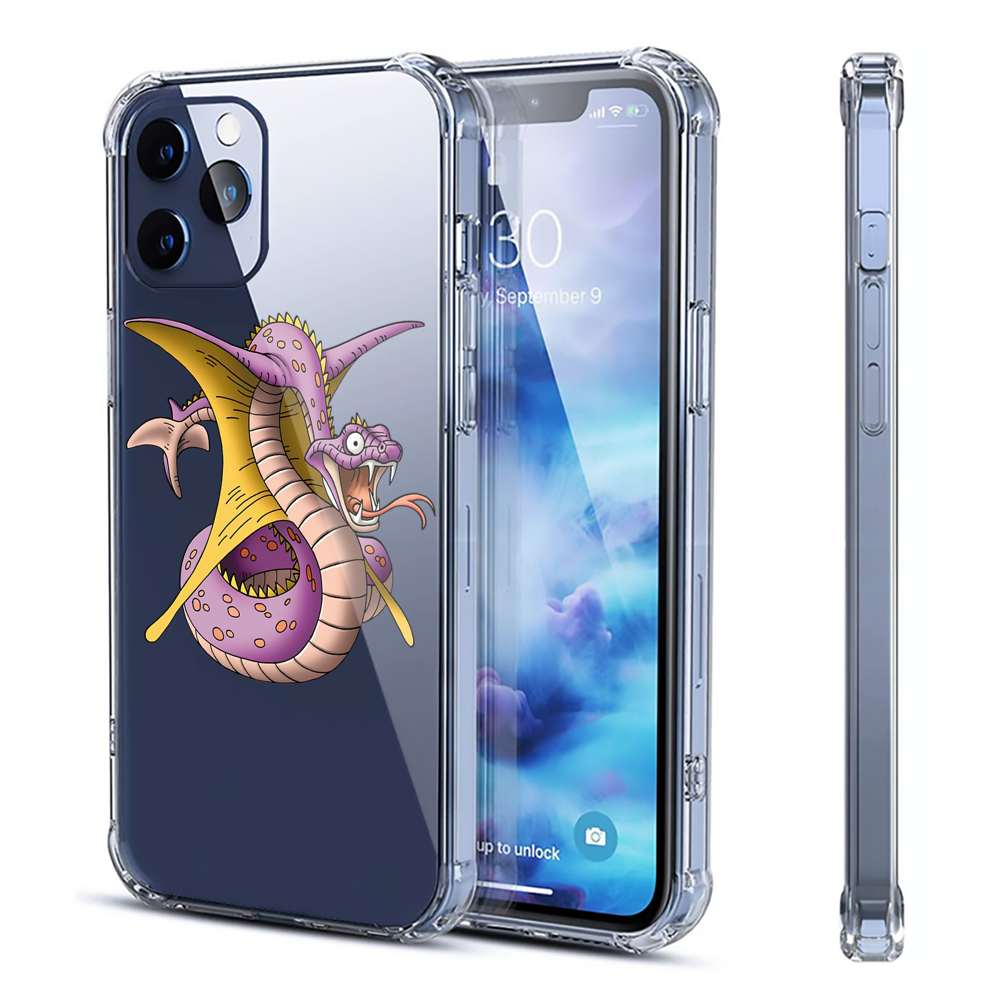 （画像用） ドラゴンクエスト Doragon Kuesuto Dragon Quest 【iPhone 12シリーズ対応】透明スマホケース（クリアソフトケース）